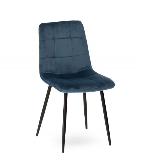 Chaise Manta Velours Bleu Nuit