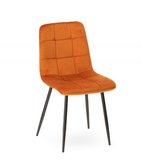 Chaise Manta Velours Orange Brûlé